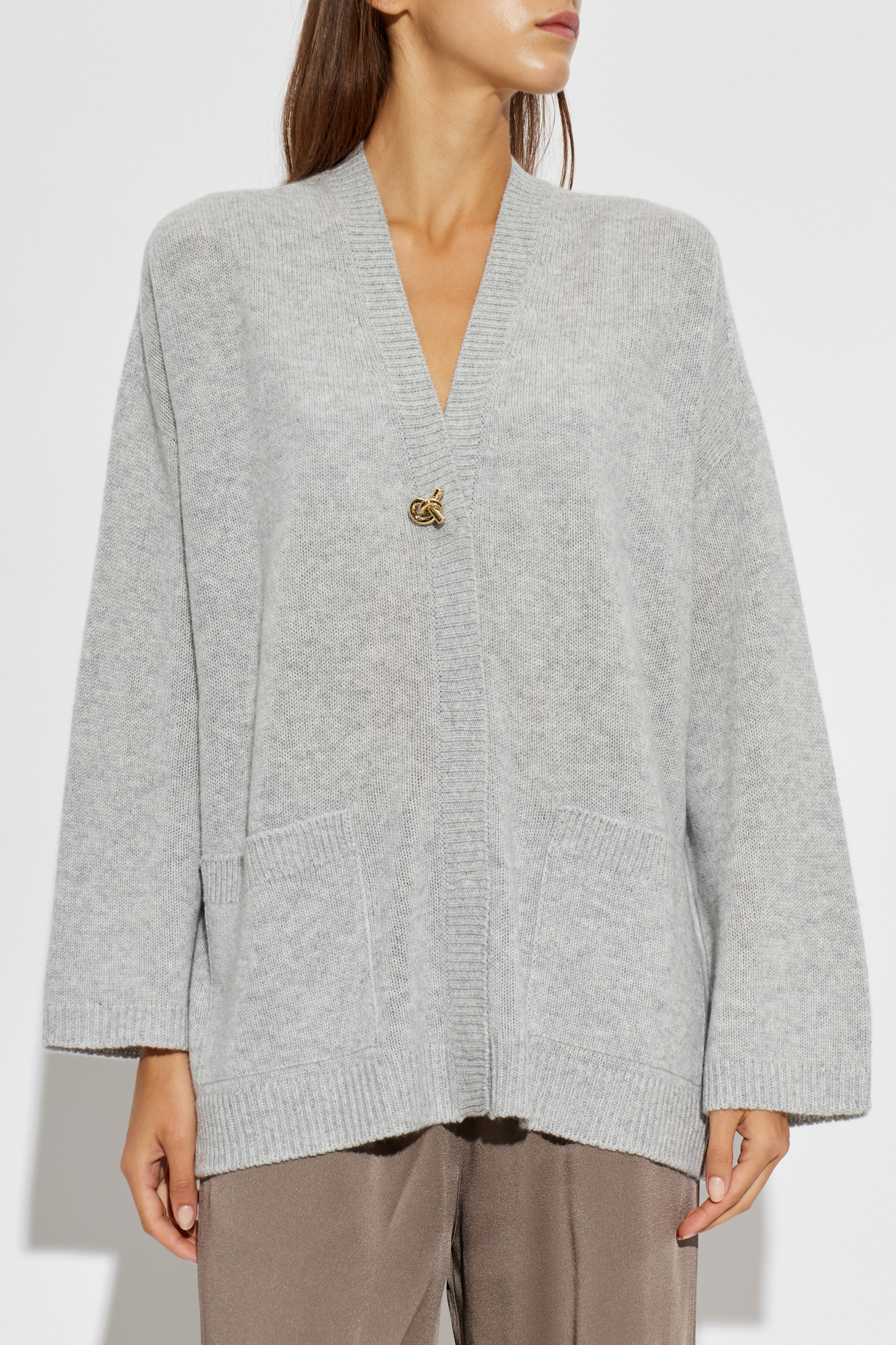 Grey Cashmere cardigan with pockets Fabiana Filippi - Vitkac